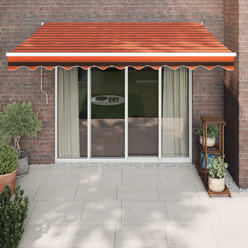 Toldo vidaxx extensible automáticamente 3,5x2,5 m naranja y marrón