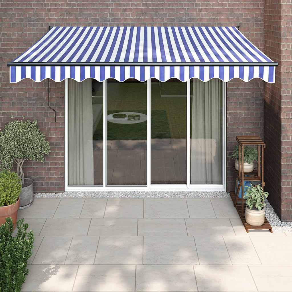 Tenda Vidaxx estensibile elettricamente 3,5x2,5 m blu e bianca
