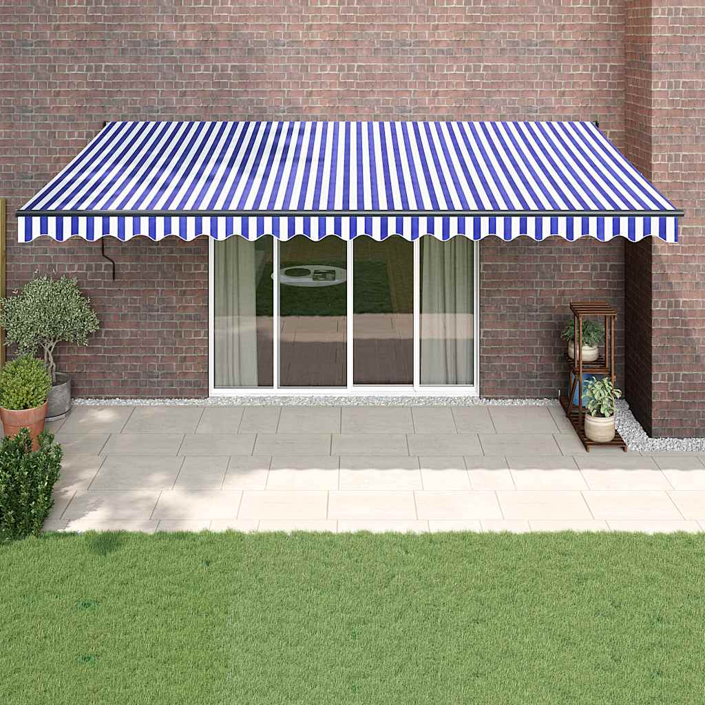 Tenda Vidaxx estensibile automaticamente 5x3 m blu e bianca