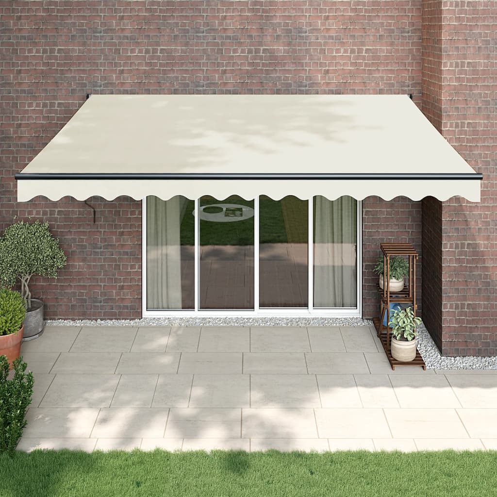 Toldo vidaxx extensible automáticamente 4,5x3 m color crema