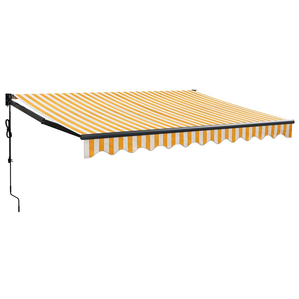 Toldo vidaxx extensible eléctricamente 3,5x2,5 m amarillo y blanco