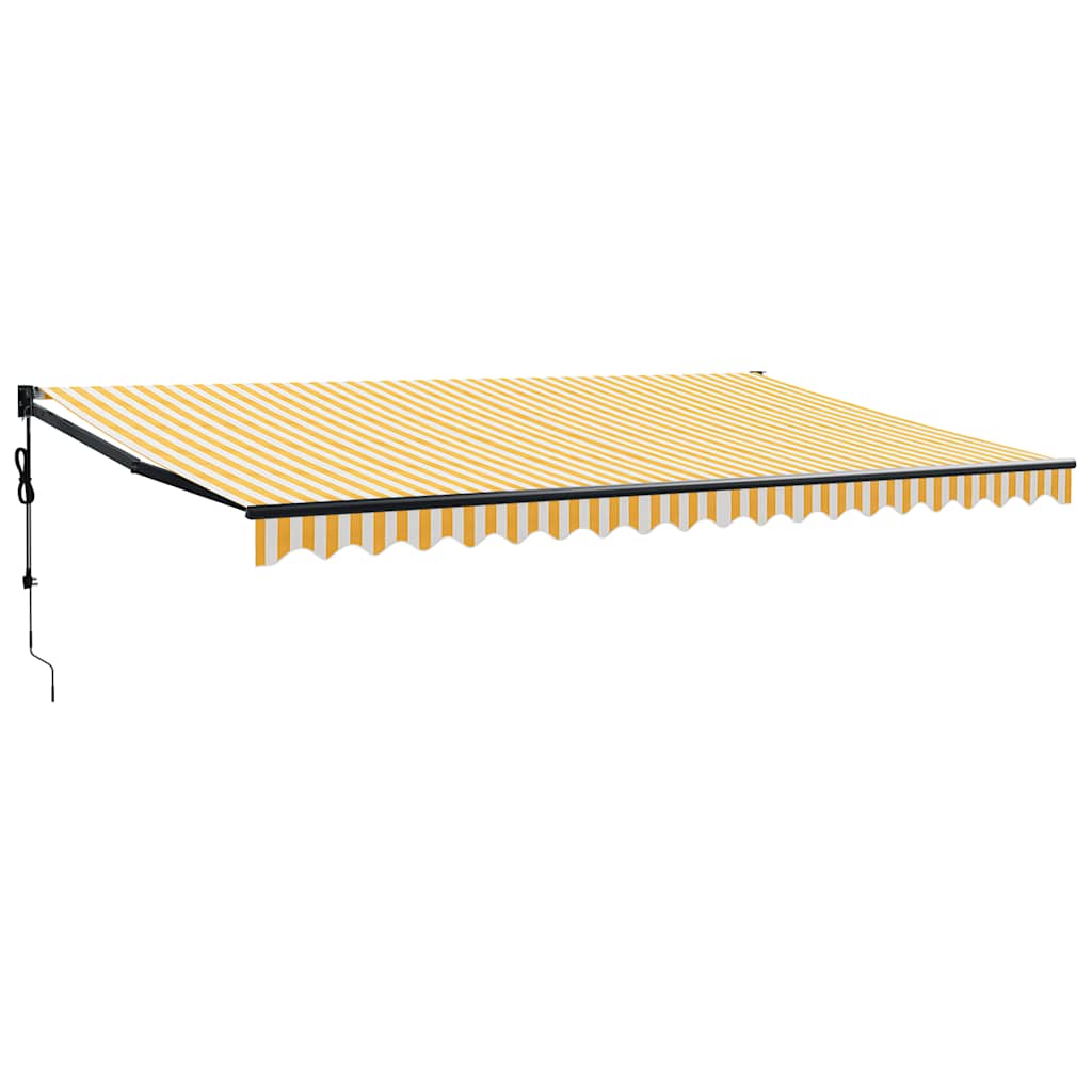 Toldo vidaxx extensible automáticamente 5x3 m amarillo y blanco