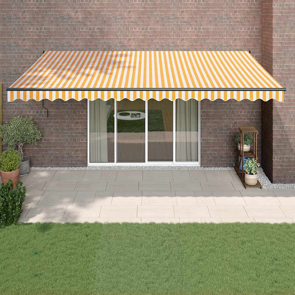 Toldo vidaxx extensible automáticamente 5x3 m amarillo y blanco
