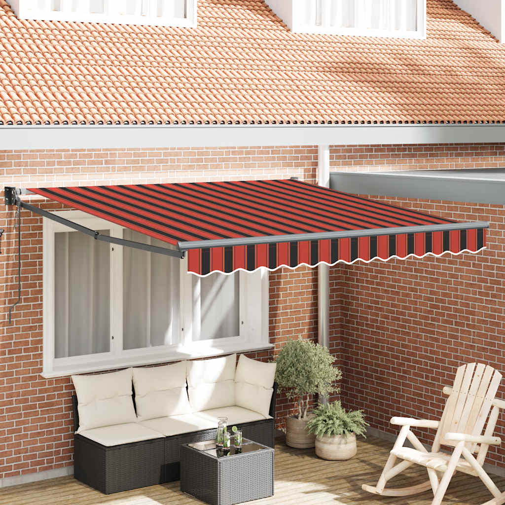 Toldo vidaxx extensible automáticamente 3,5x2,5 m naranja y marrón