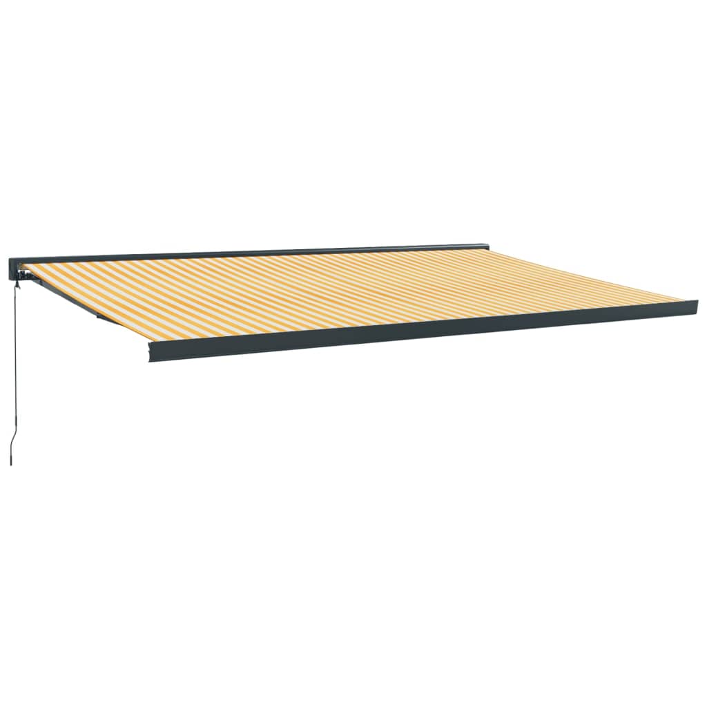 Vidaxl Luifel extensible 5x3 m de polvo y aluminio amarillo y blanco