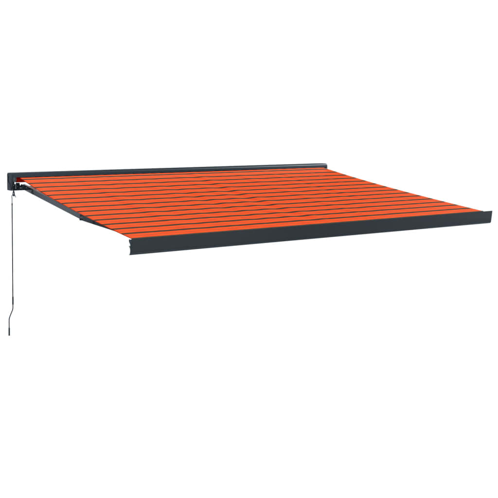 Vidaxl Luifel estendibile 4,5x3 m polvere e arancione in alluminio e marrone