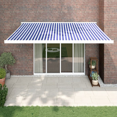 Vidaxl Laifel estendibile 4,5x3 m polvere e blu in alluminio e bianco