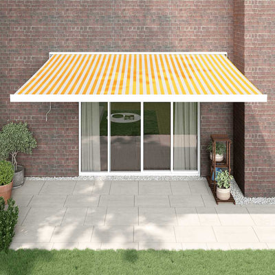 Vidaxl Luifel extensible 4x3 m de polvo y aluminio amarillo y blanco