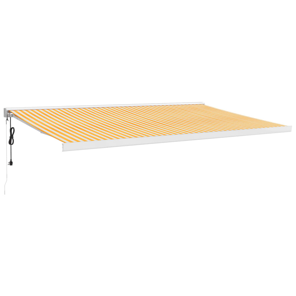 Vidaxl Luifel extensible 5x3 m de polvo y aluminio amarillo y blanco