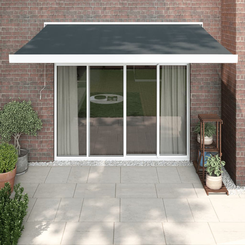 Vidaxl Luifel Extendible 3x2.5 m polvo y antracita de aluminio