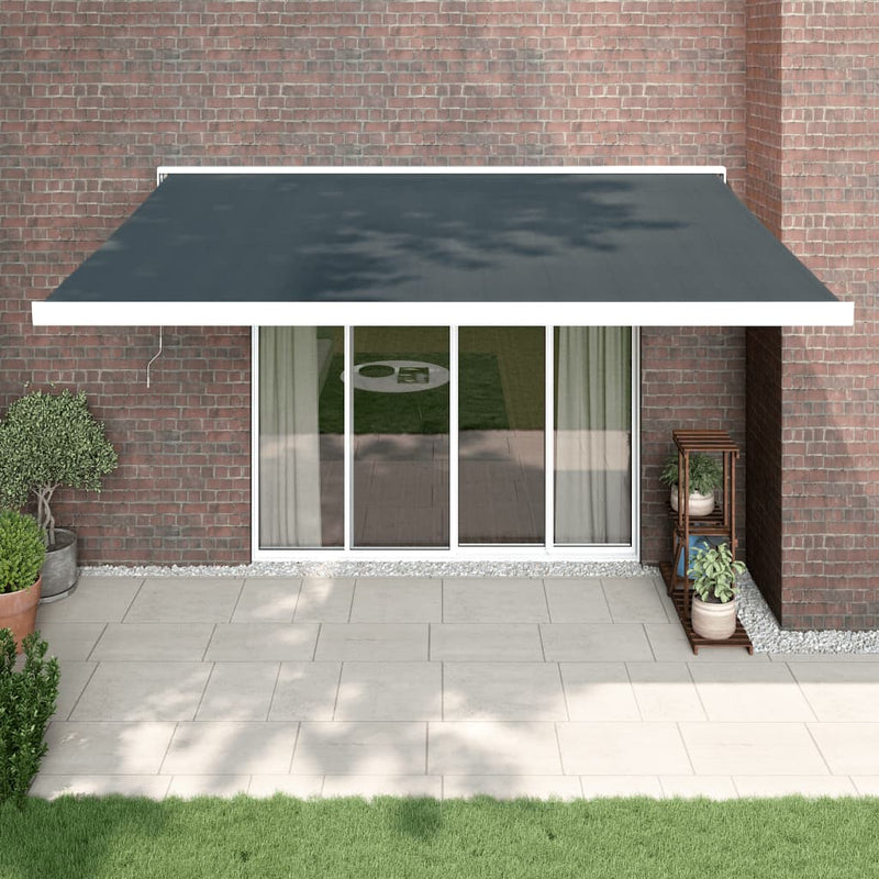 Vidaxl Luifel extiende 4.5x3 m de polvo y antracita de aluminio
