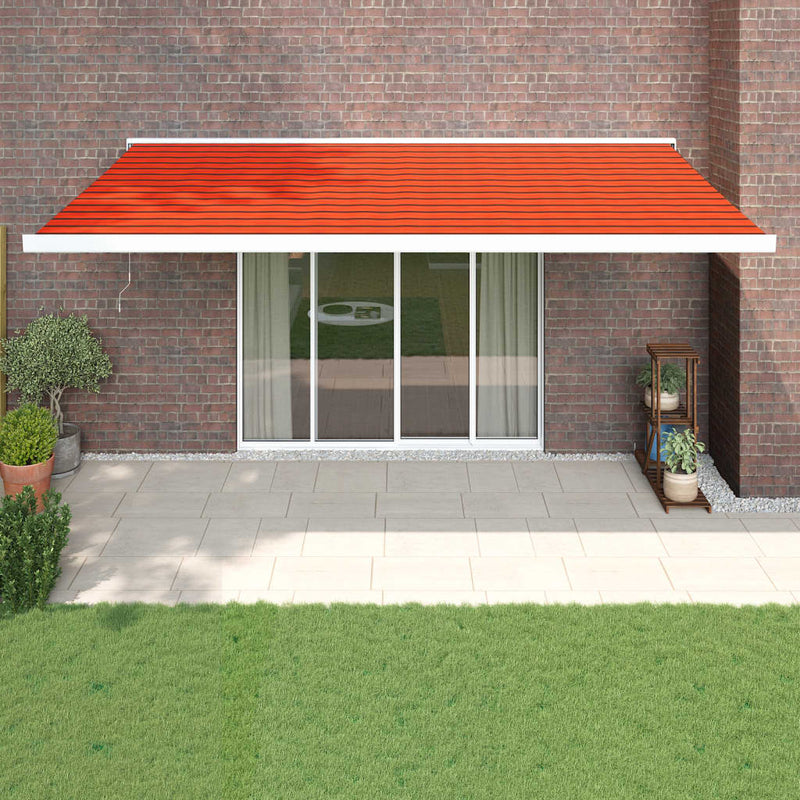 Vidaxl Luifel estendibile 5x3 m polvere e arancione in alluminio e marrone