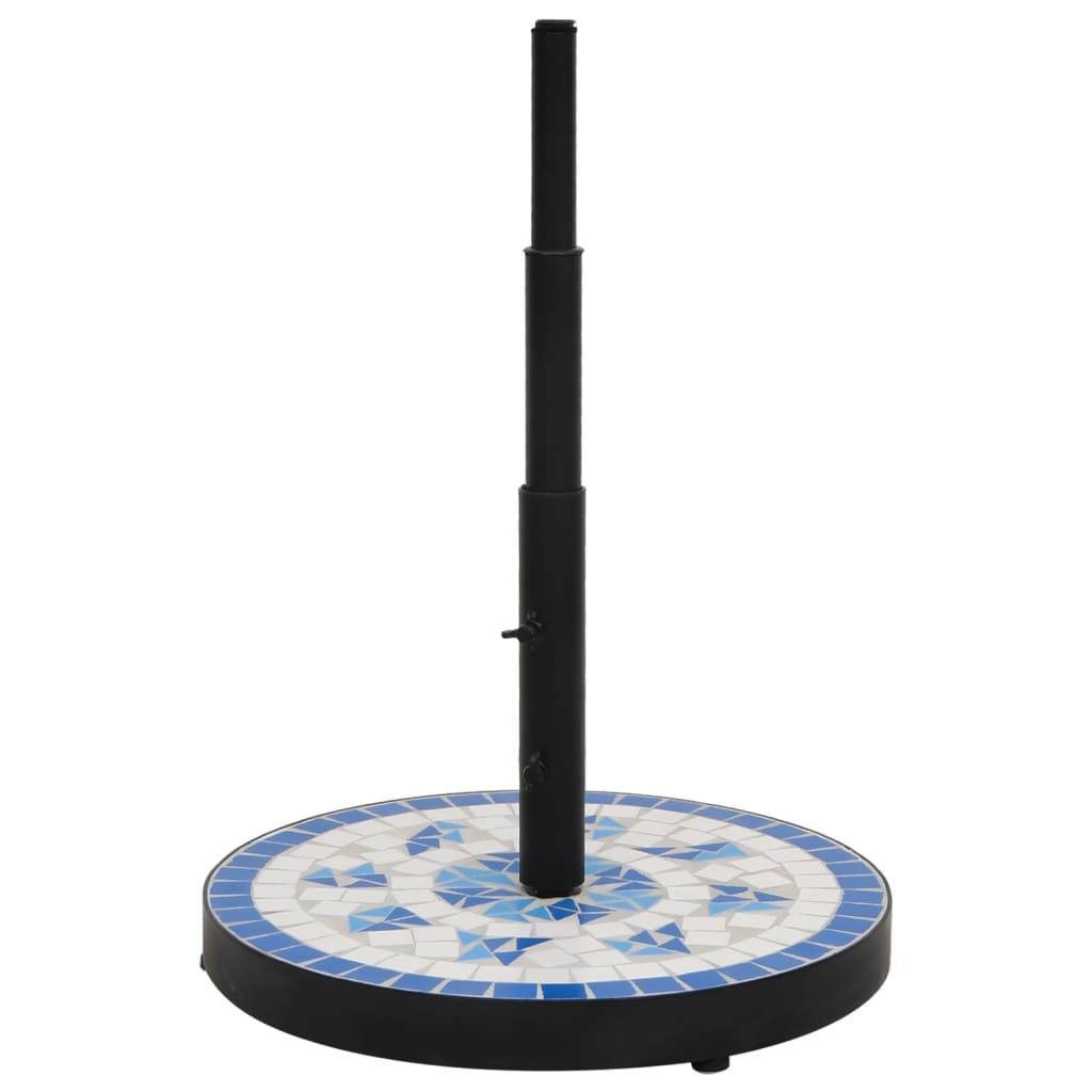 Vidaxl Parasol pie alrededor de 12 kg azul y blanco
