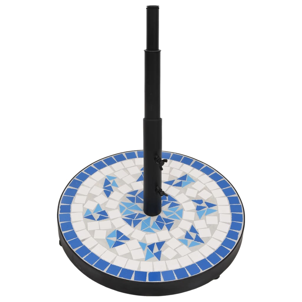Vidaxl Parasol pie alrededor de 12 kg azul y blanco