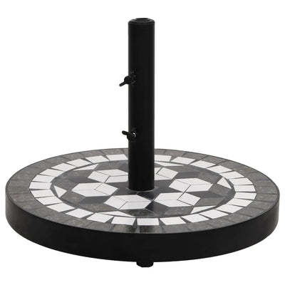 Vidaxl Parasol Foot intorno a 12 kg in bianco e nero