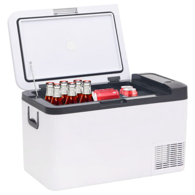 Vidaxl Cool Box con manico 18 l pp pe in bianco e nero
