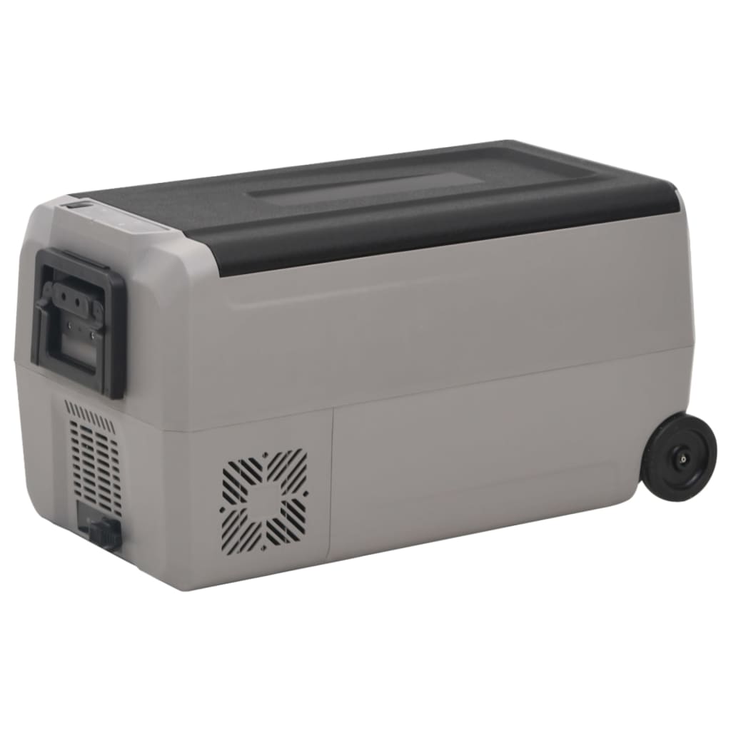 Vidaxl Cool Box con ruote e maniglia 60 l Polypropene nero e grigio