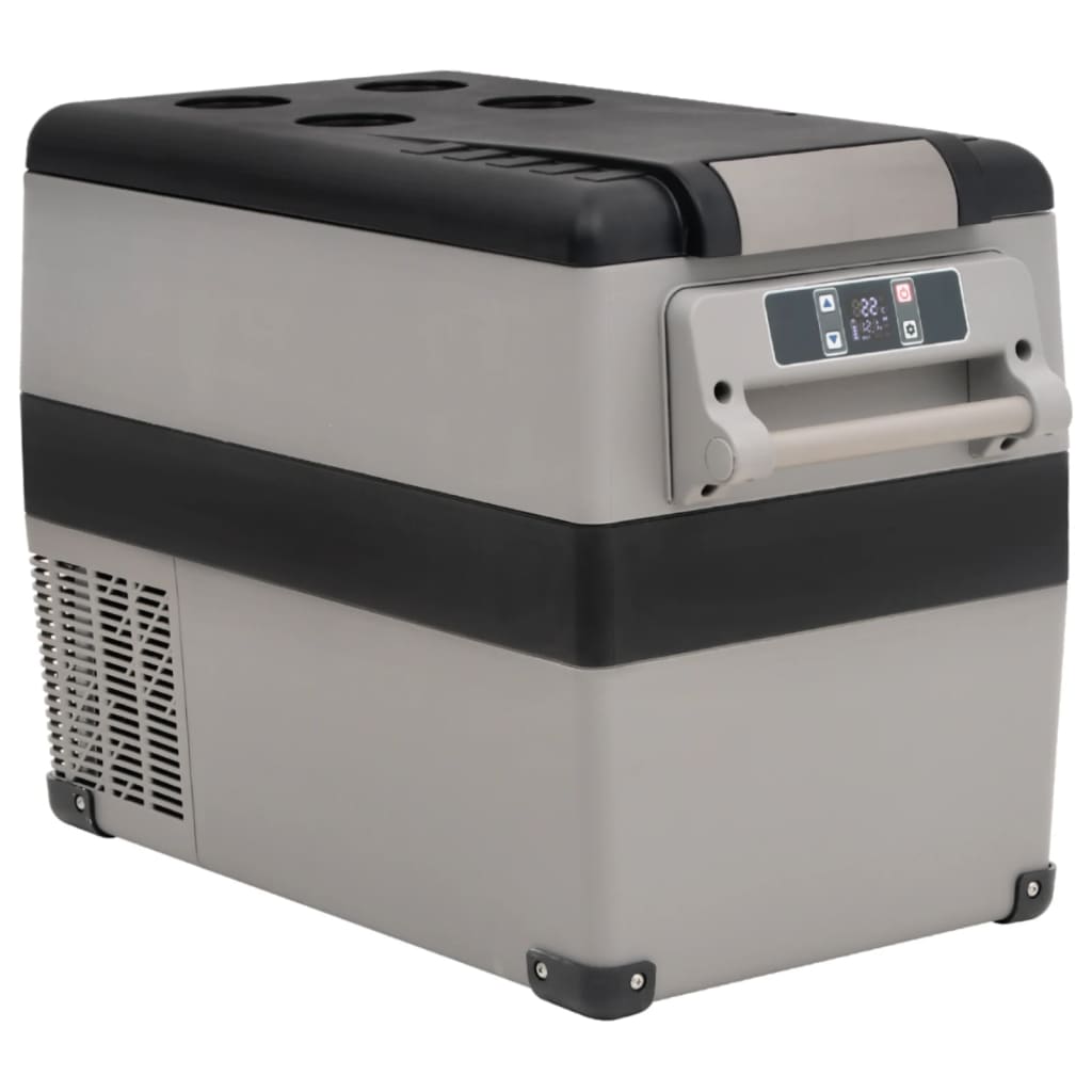 Vidaxl Cool Box con manico da 45 L PP PE in bianco e nero