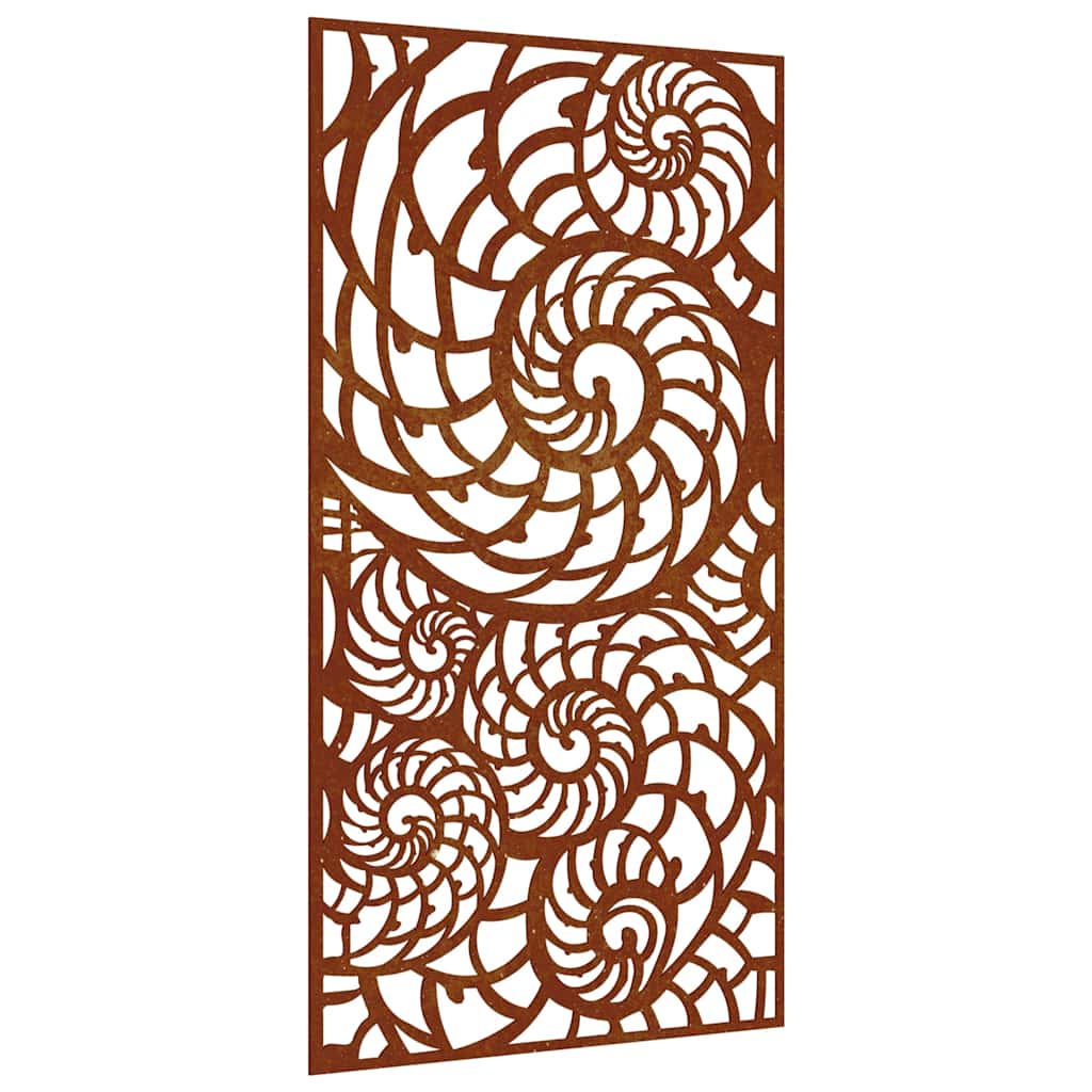 Vidaxl Decorazione murale Design da guscio da giardino 105x55 cm acciaio corn