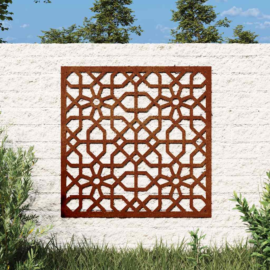 Vidaxl decorazione murale giardino moors design 55x55 cm cortenstaal