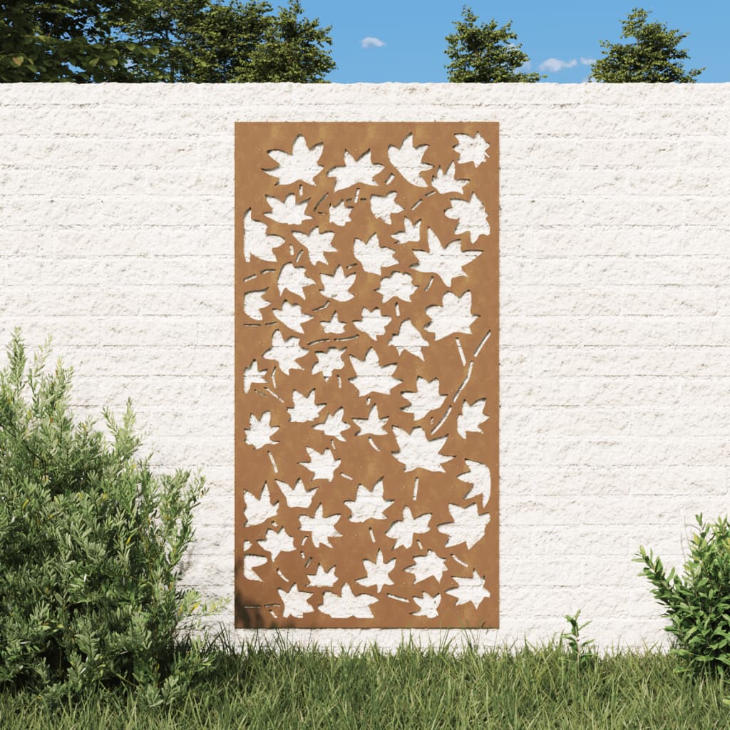 Vidaxl Decorazione murale giardino Esdoornlage Design 105x55 cm Cortenstaal