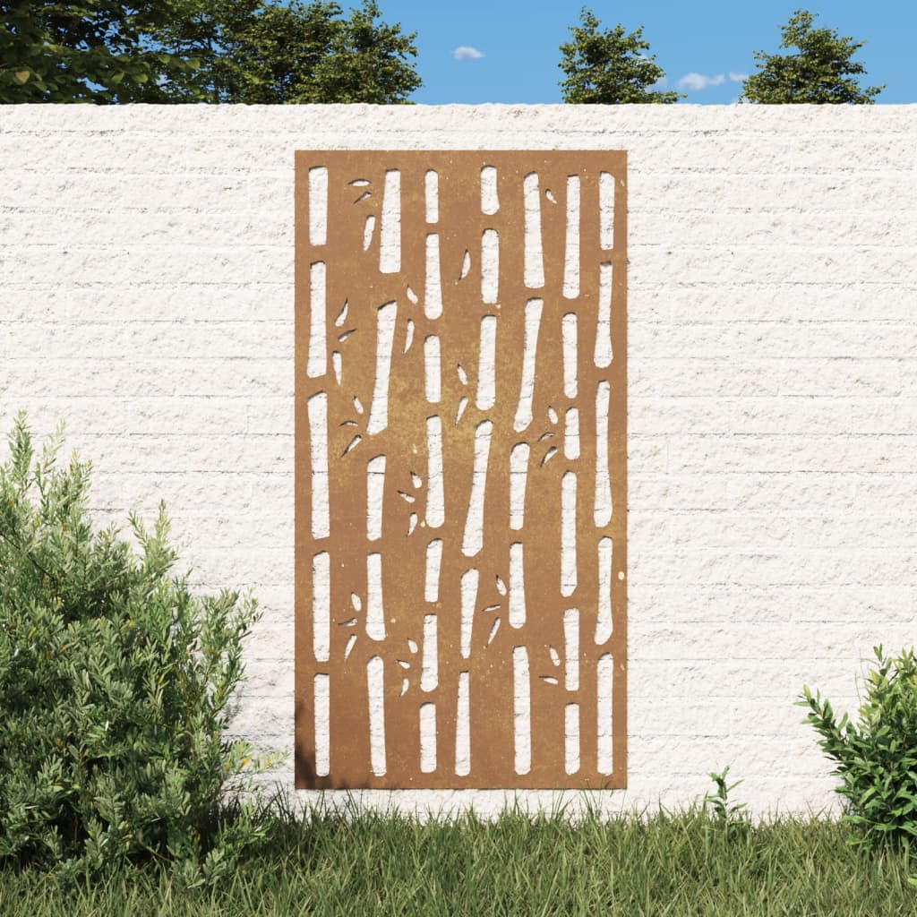 Diseño de bambú de la decoración de pared Vidaxl 105x55 cm Cortenstaal