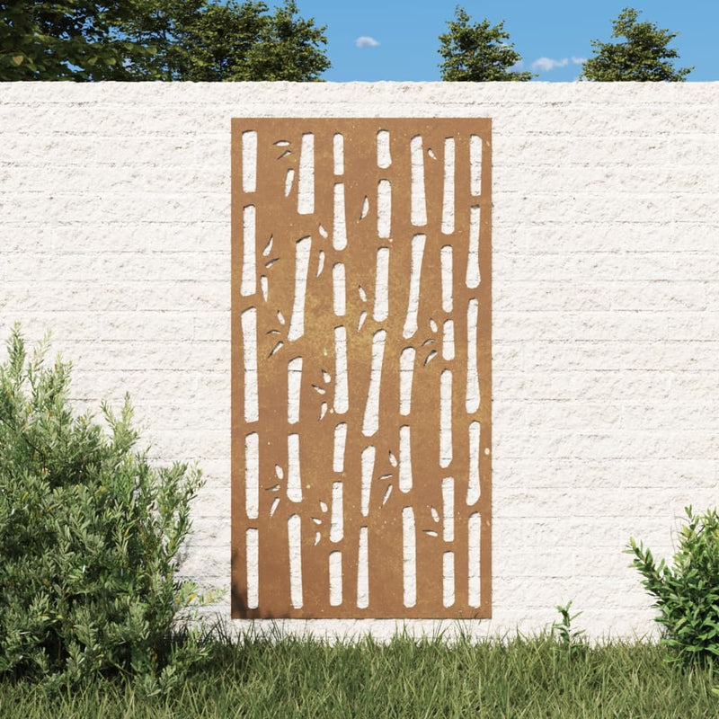 Diseño de bambú de la decoración de pared Vidaxl 105x55 cm Cortenstaal