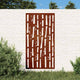 Vidaxl wanddecoratie tuin bamboe-ontwerp 105x55 cm cortenstaal