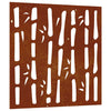 Vidaxl Decorazione murale Design di bambù da giardino 55x55 cm Cortenstaal
