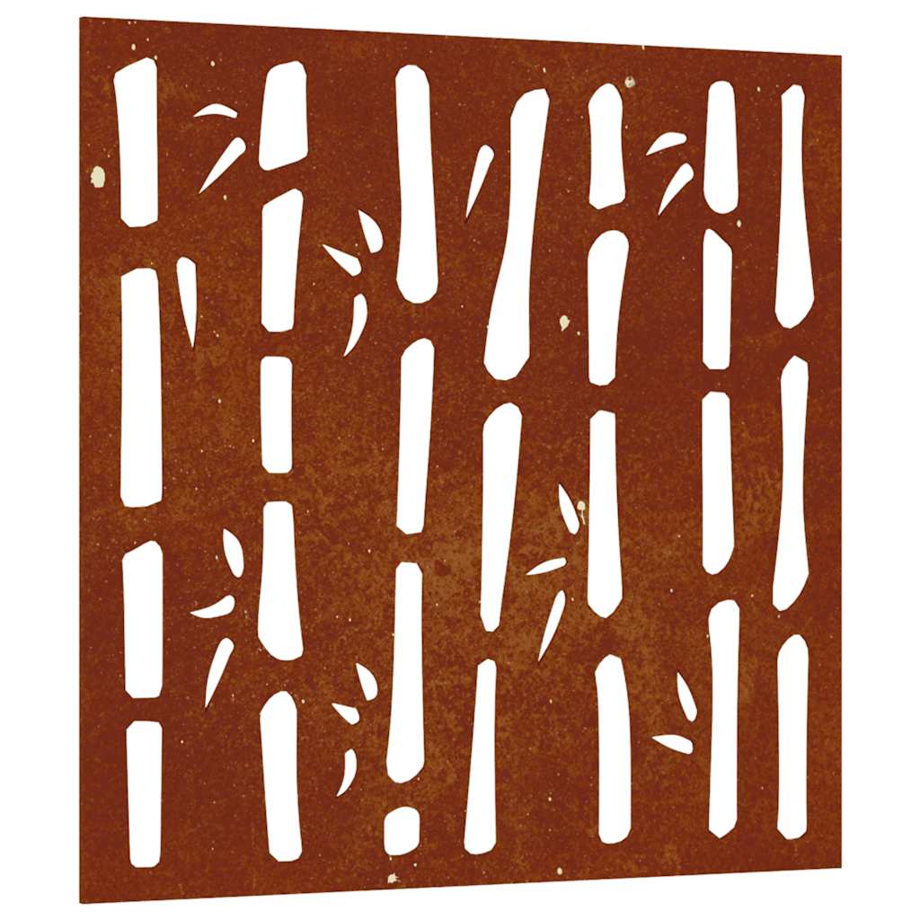 Vidaxl Decorazione murale Design di bambù da giardino 55x55 cm Cortenstaal
