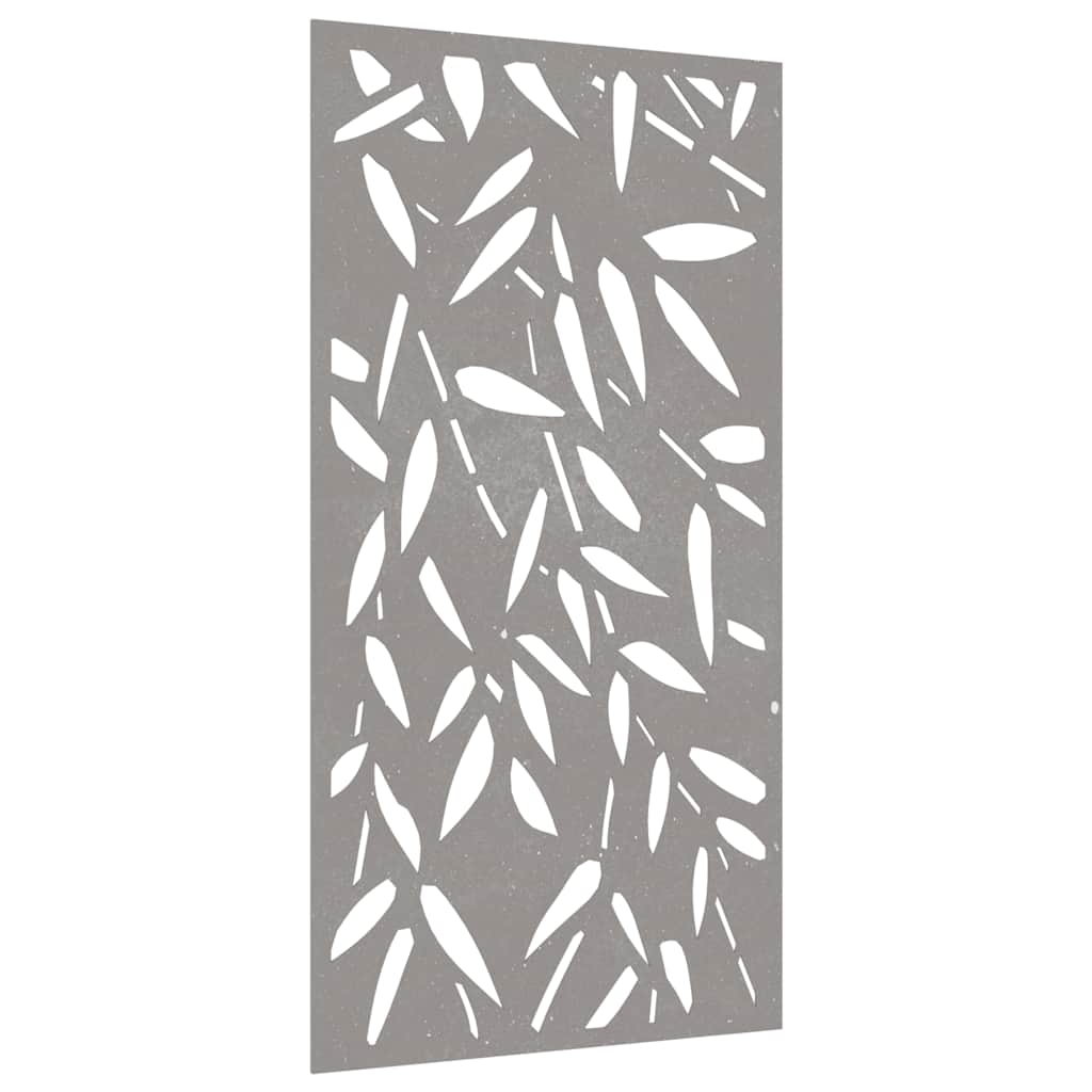 Vidaxl wanddecoratie tuin bamboebladontwerp 105x55 cm cortenstaal