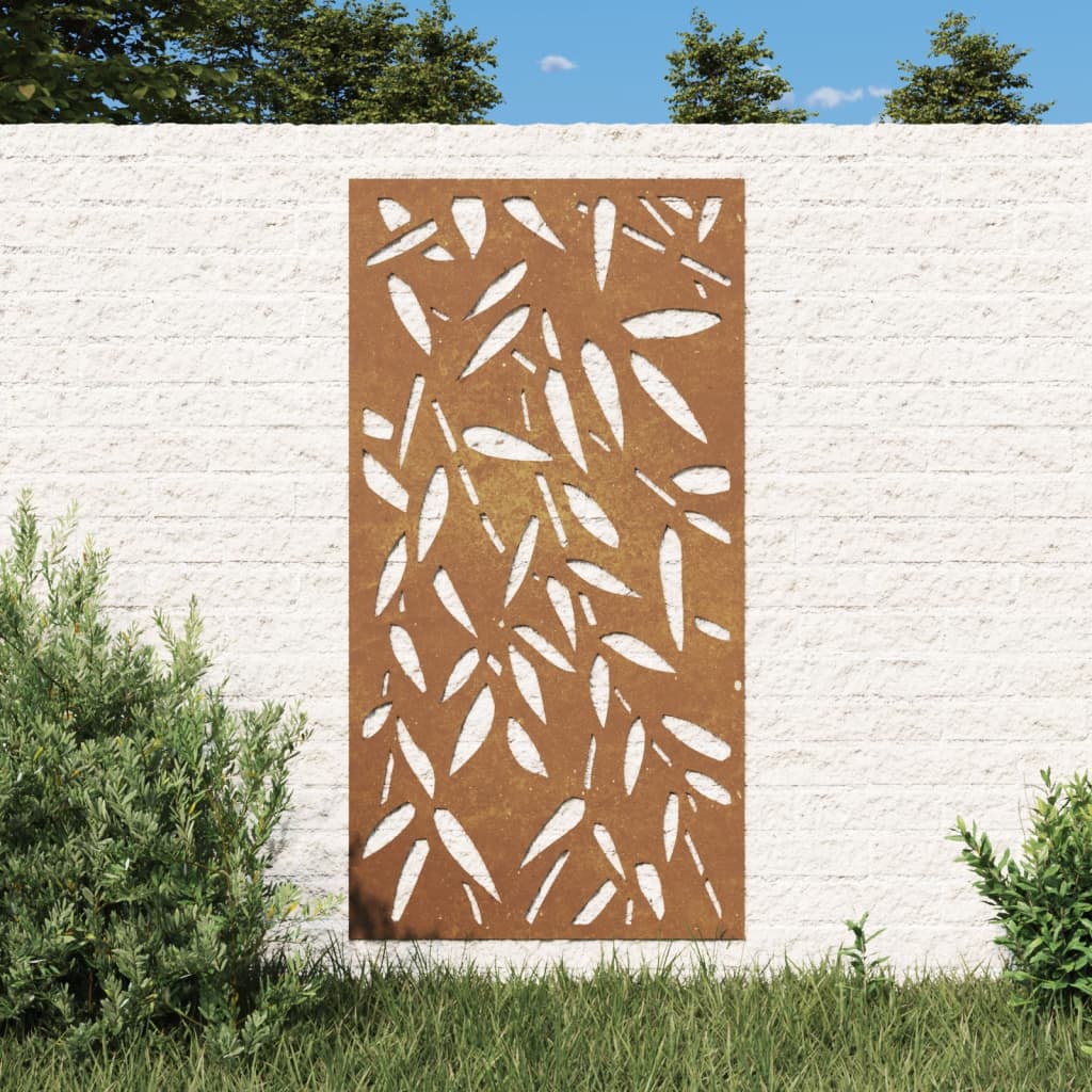 Vidaxl Decorazione da parete Giardino BAMO BOOL Design 105x55 cm Cortenstaal