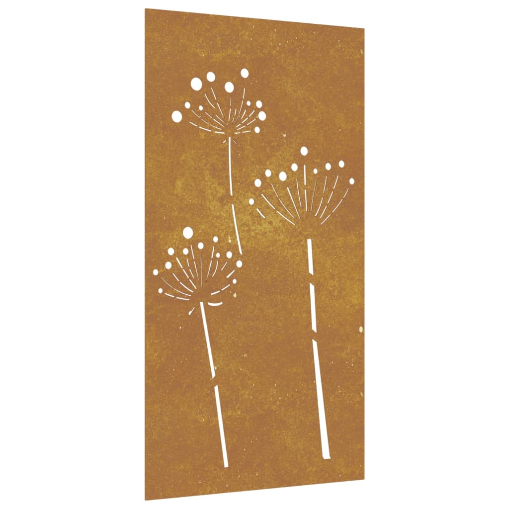 Vidaxl Decoración de la pared Garden Flower Design 105x55 cm Cortenstaal