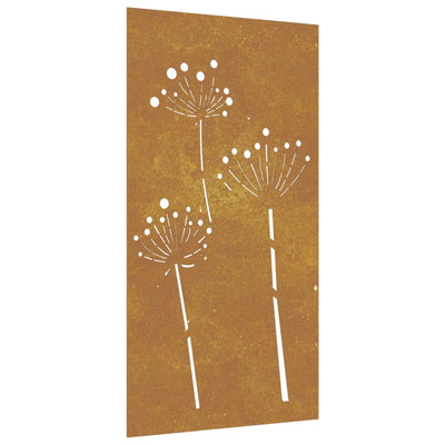 Vidaxl wanddecoratie tuin bloemenontwerp 105x55 cm cortenstaal