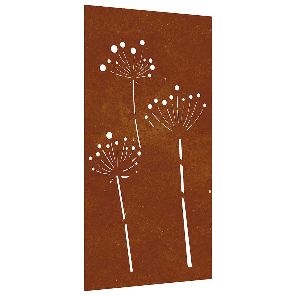 Vidaxl Decoración de la pared Garden Flower Design 105x55 cm Cortenstaal