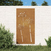 Vidaxl Decoración de la pared Garden Flower Design 105x55 cm Cortenstaal