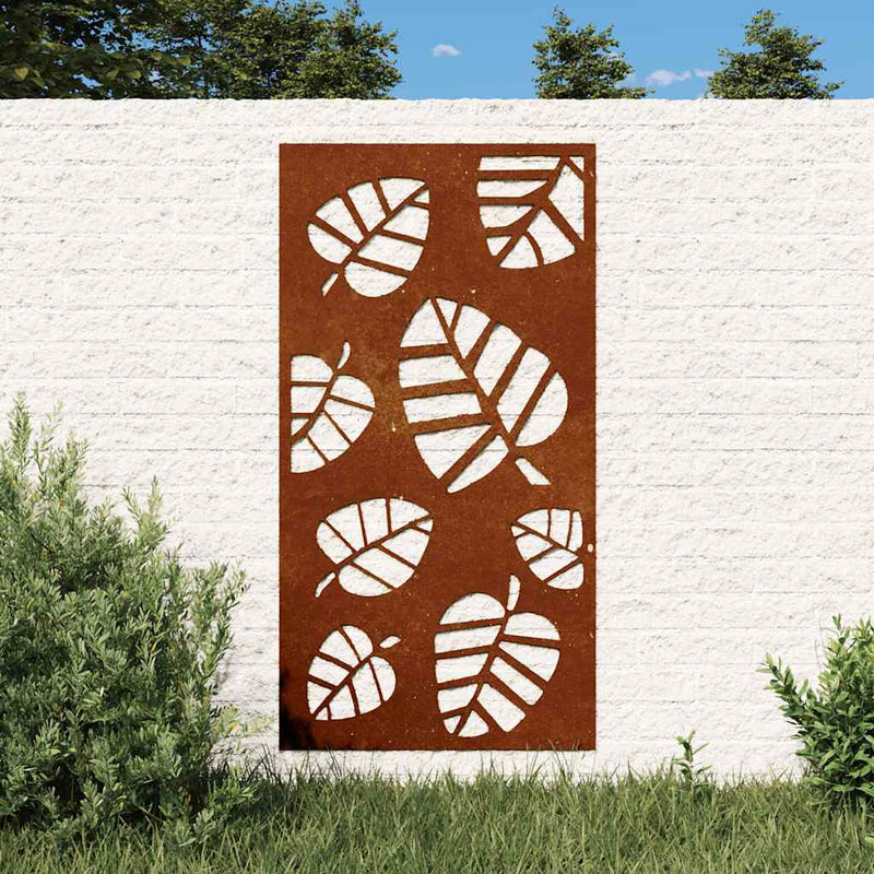 Vidaxl Decoración de paredes de jardín de hojas de jardín 105x55 cm Cortenstaal
