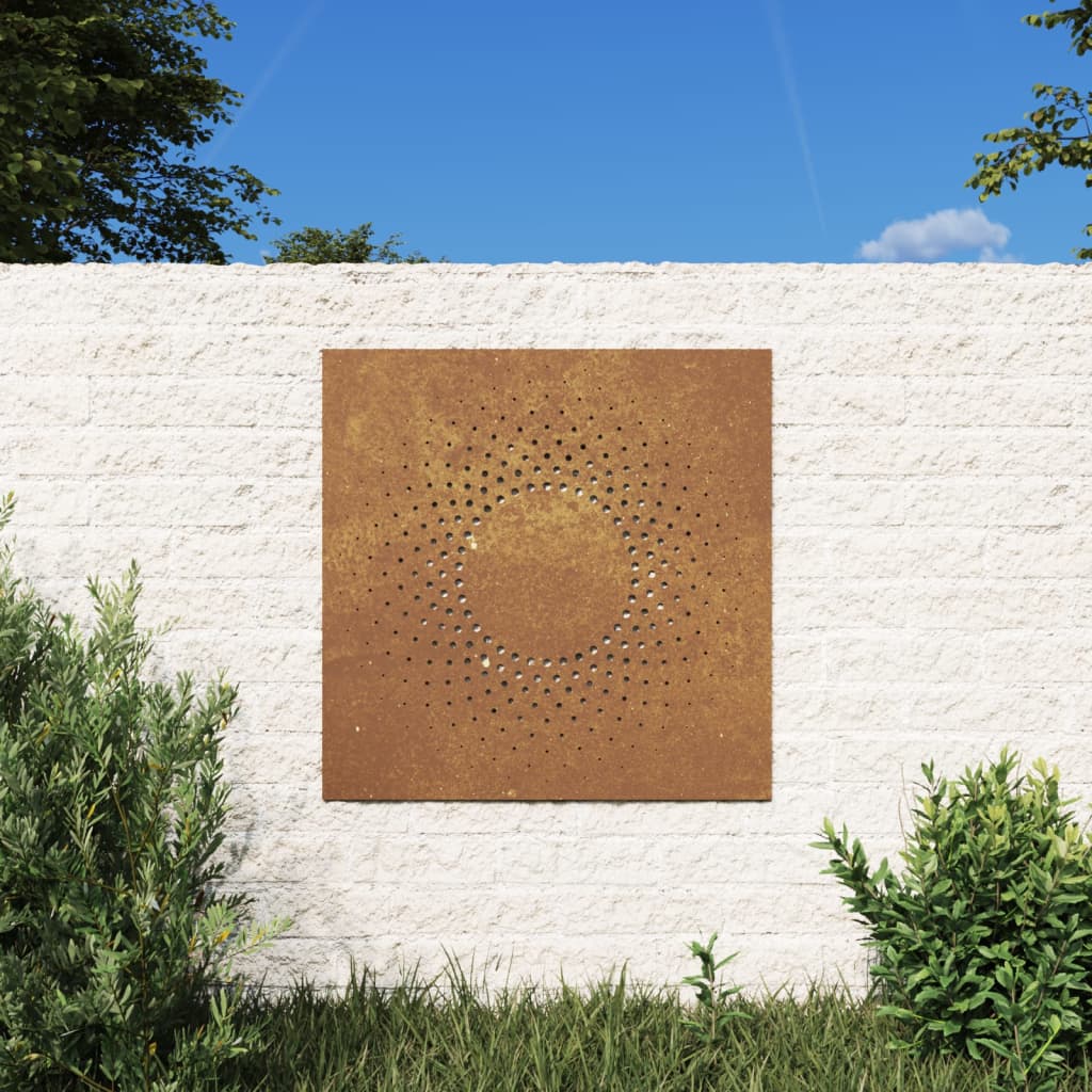 Vidaxl Decoración de la pared Garden Sun Sport 55x55 cm Cortenstaal