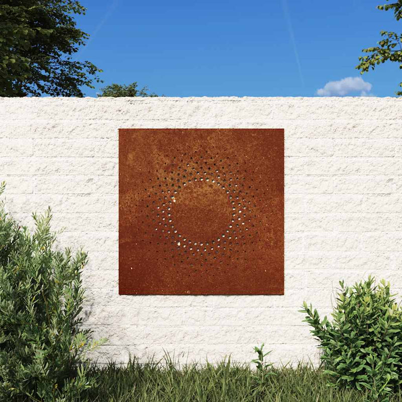 Vidaxl Decoración de la pared Garden Sun Sport 55x55 cm Cortenstaal