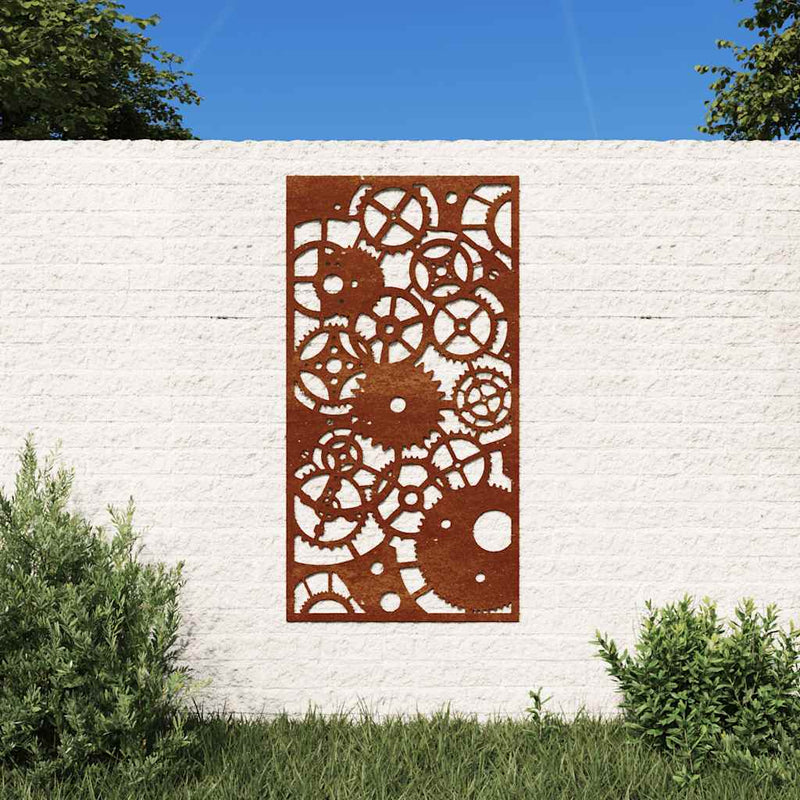 Diseño de engranajes de jardín de decoración de pared Vidaxl 105x55 cm Corten Steel