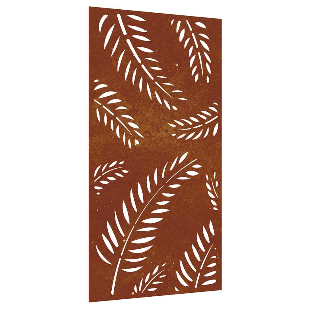 Vidaxl wanddecoratie tuin bladontwerp 105x55 cm cortenstaal