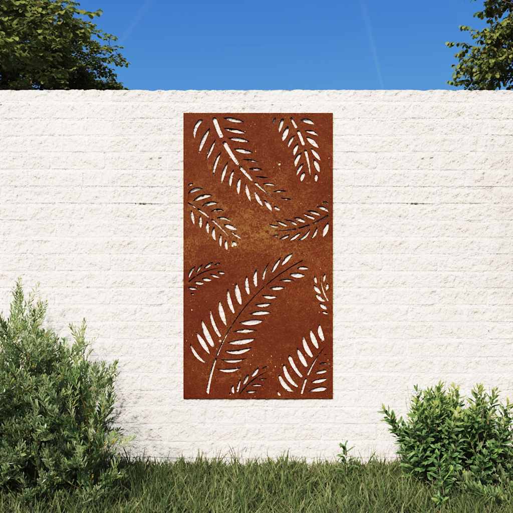 Vidaxl Decoración de paredes de jardín de hojas de jardín 105x55 cm Cortenstaal