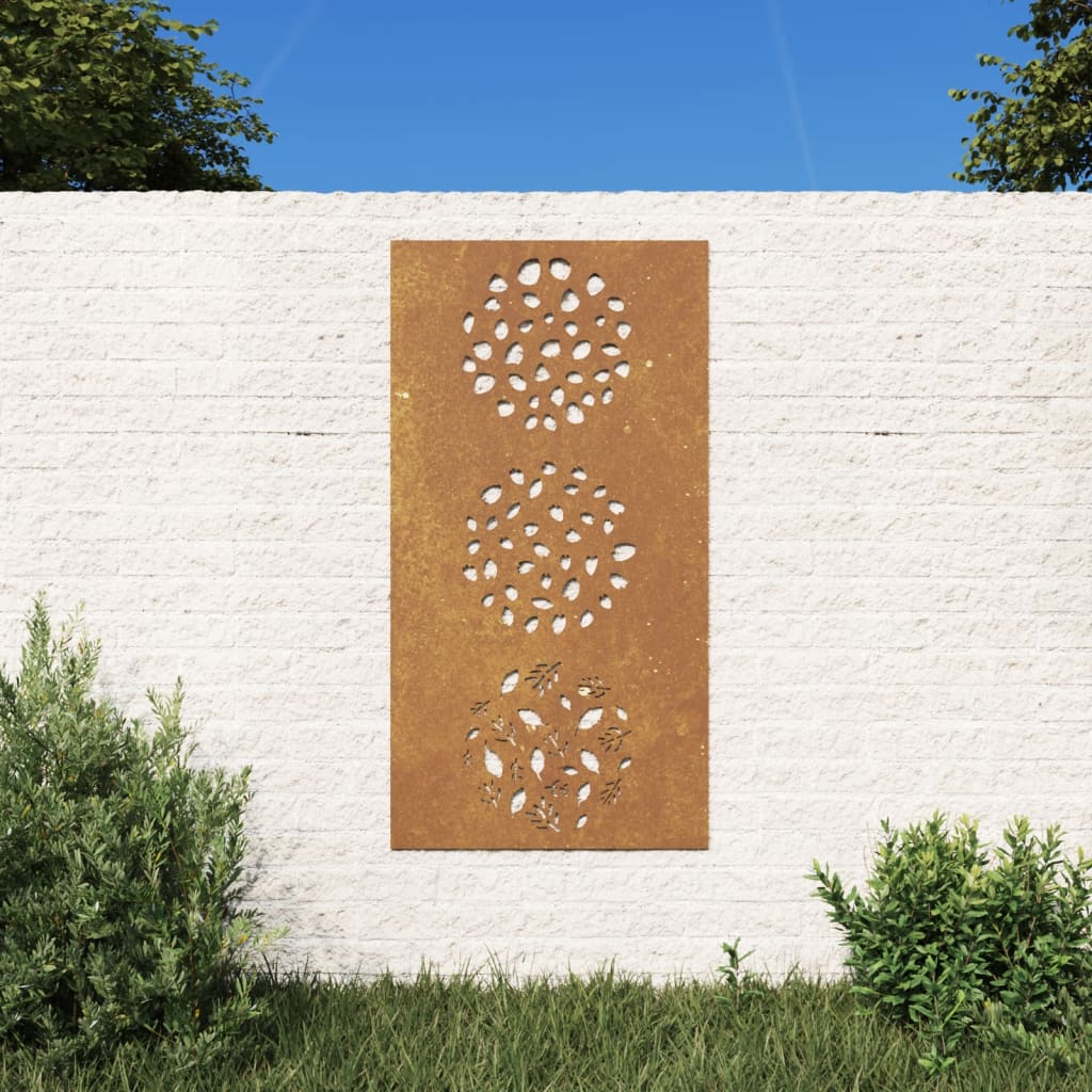 Vidaxl Decoración de paredes de jardín de hojas de jardín 105x55 cm Cortenstaal