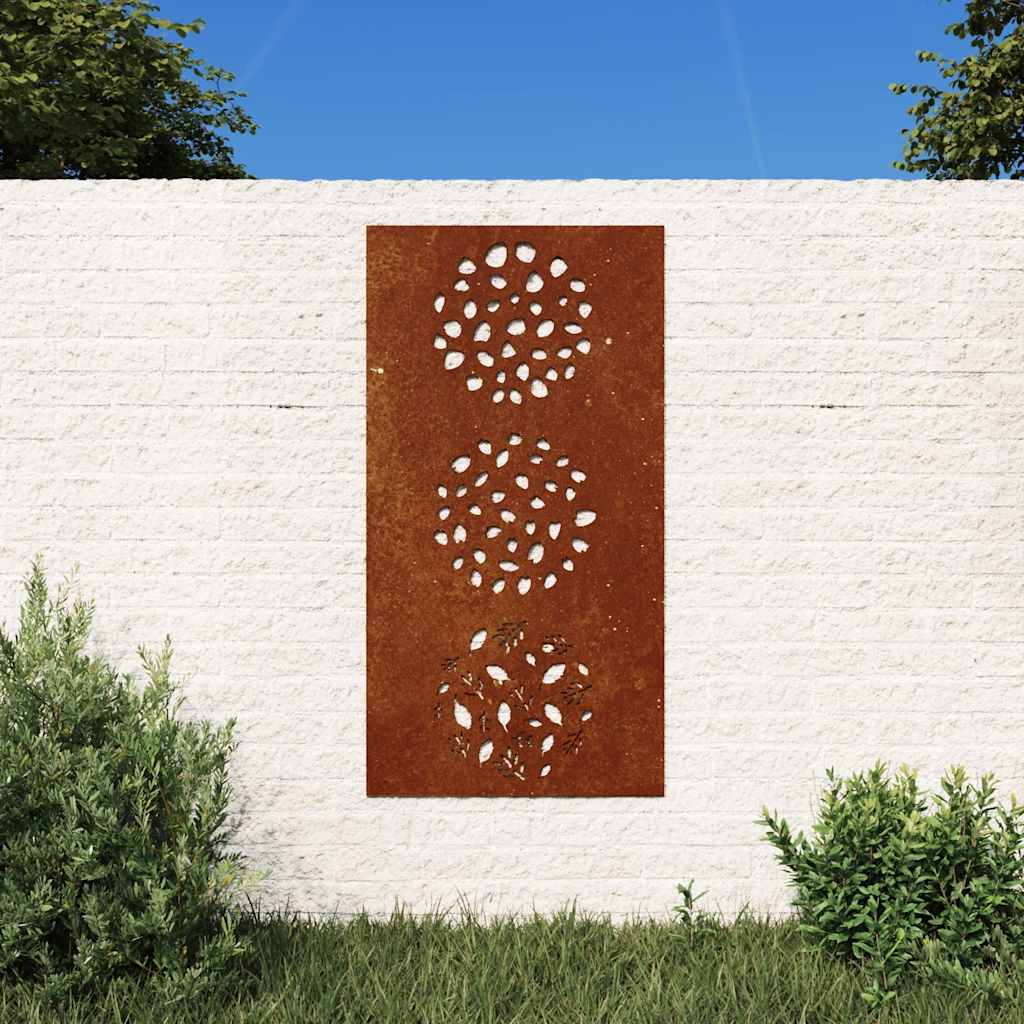 Vidaxl wanddecoratie tuin bladontwerp 105x55 cm cortenstaal