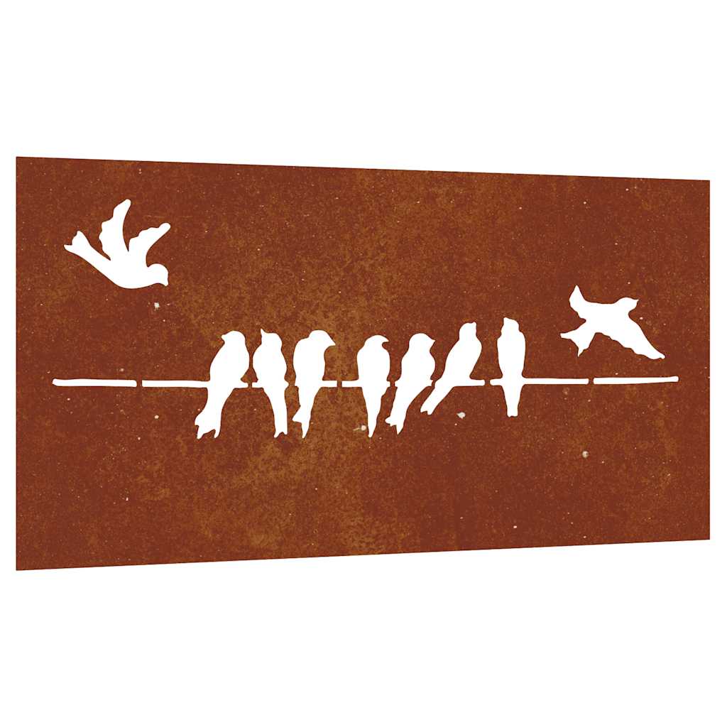 VidaXL decorazione murale design uccello da giardino 105x55 cm in acciaio corten