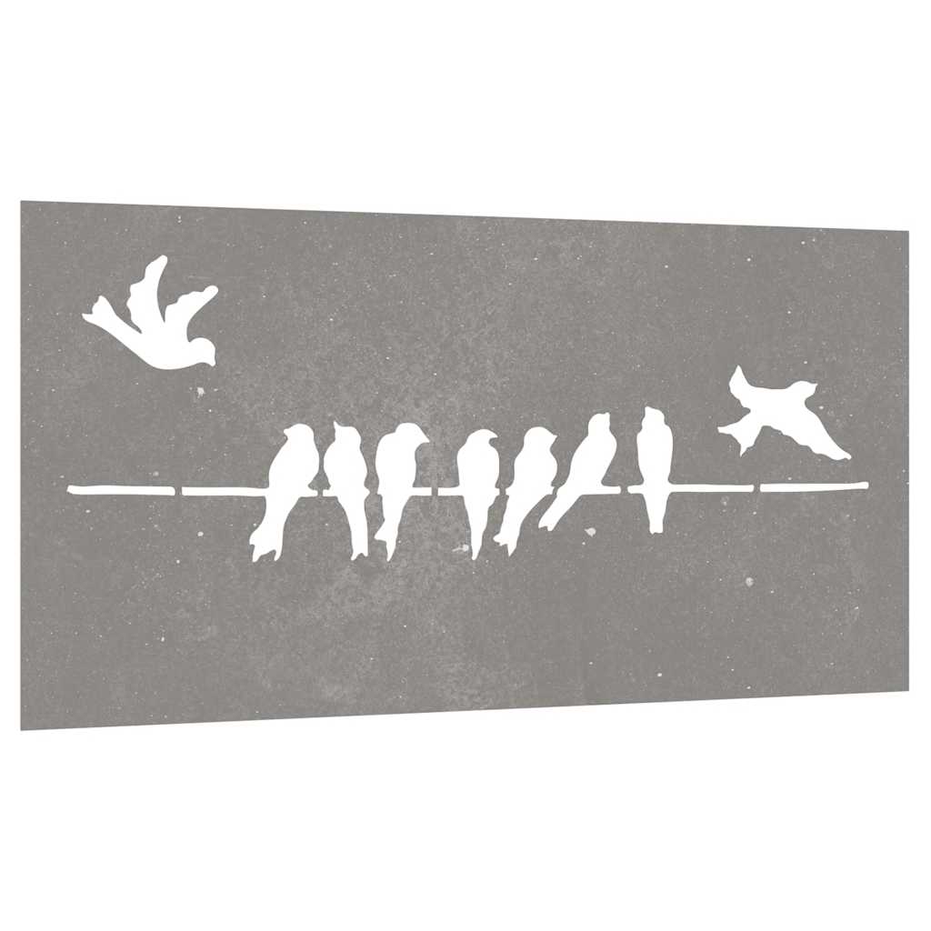 VidaXL decorazione murale design uccello da giardino 105x55 cm in acciaio corten