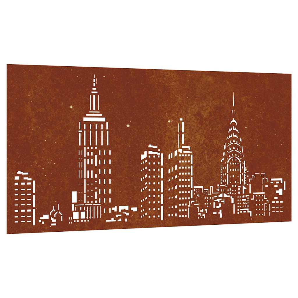 Vidaxl Decoración de la pared Garden Skyline Design 105x55 cm Cortenstaal