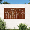 Vidaxl Decorazione murale Design fiore da giardino 105x55 cm Cortenstaal