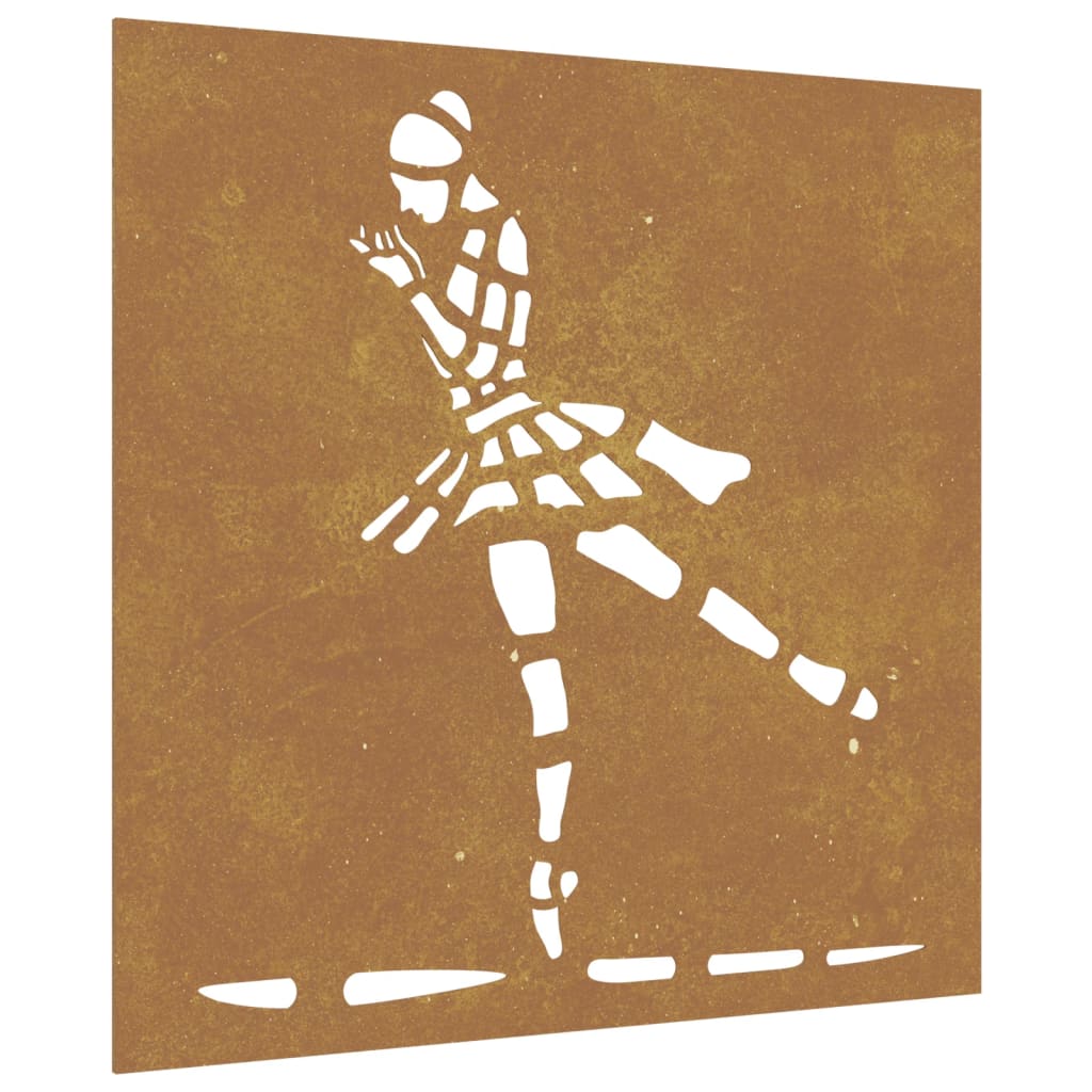 Vidaxl Decoración de la pared Garden Ballet Dancer Bailer Diseño 55x55 cm Corten Steel