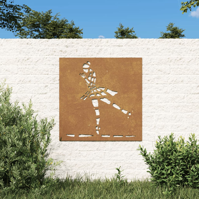 Vidaxl Decoración de la pared Garden Ballet Dancer Bailer Diseño 55x55 cm Corten Steel